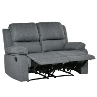 HOMCOM Doppelsofa Relaxliege Relaxsessel verstellbare Rückenlehnen Polyester Grau 141,5 x 95 x 94,5 cm(m-7)