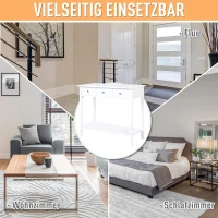 HOMCOM Konsolentisch, Beistelltisch mit 3 Schubladen, Sideboard, Massivholz, 90 x 40 x 75 cm(m-5)