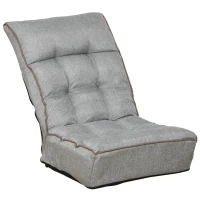 HOMCOM® Bodenstuhl Bodensessel Rückenlehne verstellbar modern für Wohnzimmer Büro Grau(m-1)