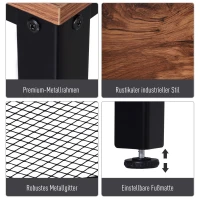 HOMCOM Consoletafel dressoirt bijzettafel met metalen legplank industriële stijl metaal(m-5)