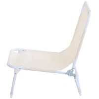 Krzesło kempingowe składane plażowe do ogrodu na balkon Oxford kremowy Outsunny(m-6)