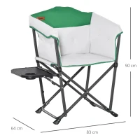 Outsunny Krzesło kempingowe krzesło reżyserskie składane przenośne tkanina Oxford ciężkie kolor biały+zielony(m-3)