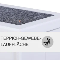 Schody dla zwierząt domowych z wykładziną dywanową Schody dla psa Pomoc przy wchodzeniu schowek drewno sosnowe biały(m-6)