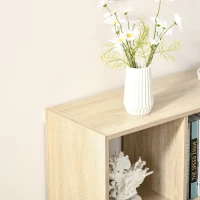 HOMCOM Bücherregal 3-stöckige Aufbewahrungsregal Büroregal Display Regal für Home-Office Wohnzimmer Spanplatte Natur 97,5 x 30 x 100 cm(m-7)