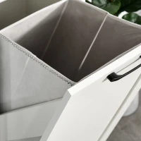 HOMCOM® Badezimmerschrank Badschrank Highboard mit Wäschekorb Regale Ungewebter Stoff(m-6)