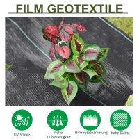 Agrotkanina przeciw chwastom agrowłóknina na chwasty 100 g/m² kolor czarny 50x2 m(m-5)