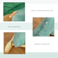 HOMCOM schommelpaard pluche hobbeldier babyschommel speelgoed voor 36-72 maanden kinderen plastic donkergroen 71 x 28 x 60 cm(m-6)