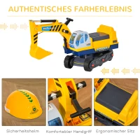 Koparka dla dzieci koparka jeździk dla małych dzieci autko z kaskiem ochronnym obrotowe(m-6)