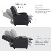 HOMCOM Massagesessel TV-Sessel elektrisch Relaxsessel Wohnzimmersessel 165°-Neigung PU  Metall Schwarz 70 x 88 x 100 cm(m-7)