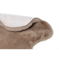 Homcom Kunstfell Hochflor Taupe 80 x 55 x 3 cm(m-3)