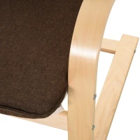 HOMCOM Relaxsessel mit Fußhocker, Ruhesessel mit Armlehne, Relaxstuhl, Leinenbezug Holzgestell Braun 65 x 69 x 98 cm(m-8)