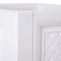 Outsunny 2tlg. Hochbeet für Balkon und Garten Pflanztopf aus PP, Weiß, 30 x 30 x 29 cm(m-9)