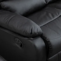 HOMCOM Doppelsofa Relaxliege Relaxsessel verstellbare Rückenlehnen PU Schwarz 141,5x 95 x 94,5 cm(m-10)