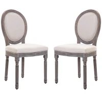 HOMCOM 2er Set Esszimmerstuhl Retro-Design Küchenstuhl Polsterstuhl mit Fußmatten 51 x 55 x 96 cm(m-1)