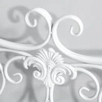 Outsunny Gartenbank 2-Sitzer Bank Sitzbank Parkbank Metall Gartenmöbel antik Weiß(m-7)