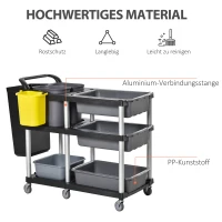 HOMCOM Putzwagen mit 3 Ebenen 110 cm x 50 cm x 92 cm(m-6)