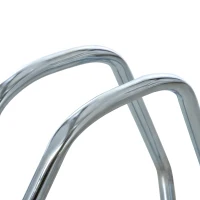 HOMCOM Fahrradparker Fahrradständer Mehrfachständer Bügelparker Boden- und Wandmontage Stahl Silber 5 Fahrräder 29 x 32,5 x 8,2 cm(m-8)