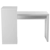 HOMCOM® Eckschreibtisch Computertisch PC-Schreibtisch mit Regal Bürotisch L/I-Form Weiß(m-6)