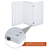PawHut Hunde Absperrgitter Schutzgitter Hundegitter Konfigurationsgitter MDF Weiß B154,5xH91,5 cm(m-5)