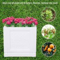 Outsunny 2tlg. Hochbeet für Balkon und Garten Pflanztopf aus PP, Weiß, 30 x 30 x 29 cm(m-7)