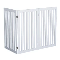 PawHut Hunde Absperrgitter Schutzgitter Hundegitter Konfigurationsgitter MDF Weiß B154,5xH91,5 cm(m-7)