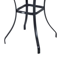 Outsunny stół ogrodowy, stolik ogrodowy, stół bistro, stół szklany, 68,5 x 68,5 cm, szkło hartowane + metal, czarny(m-11)