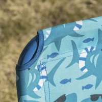 Outsunny Kinder Sonnenliege 180° verstellbar Strandliege Gartenliege Relaxliege Klappbar für 2-6 Jahre Metall Polyester Blau+Grün 118 x 40 x 24 cm(m-10)