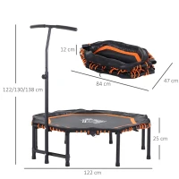 HOMCOM Fitness trampoline voor kinderen en volwassenen tuintrampoline oranje + zwart(m-3)