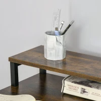 HOMCOM biurko, biurko komputerowe z półką stół, stół biurowy w stylu industrialnym, rustykalny(m-5)