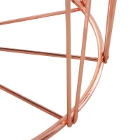 HOMCOM bijzettafel met opbergruimte 2-delige set metalen korf met houten afdekplaat nachtkastje roze goud Ø 40,7 x 49,5 cm Ø 33,8 x 40,8 cm(m-10)