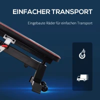 HOMCOM halterbank krachtstation met 3 niveaus verstelbaar zitkussen trainingsbank gewicht tot 200 kg staal kunstleer zwart + rood 150 x 60 x 50-127 cm(m-5)