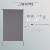 Markiza Pionowa Outsunny z Ochroną przed Słońcem i Wiatrem, Szara(m-6)