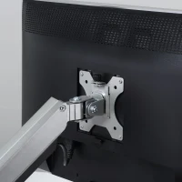 Vinsetto Monitor Halterung 2 Monitore Monitor Tischhalterung für 13 bis 32 Zoll Bildschirme höhenverstellbar Neigbar Schwenkbar Drehungbar Aluminium Silber 93 x 11 x 19-47 cm(m-5)