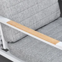 Outsunny 5-częściowy zestaw mebli ogrodowych meble balkonowe regulowane aluminium kolor szary + biały(m-8)