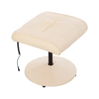 HOMCOM Kunstleder Massagesessel Relaxsessel Fernsehsessel TV Sessel mit Wärmefunktion inkl. Hocker Beige(m-9)