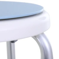 HOMCOM® Taboret Prysznicowy Kąpielowy Obrotowy Antypoślizgowy Regulacja Wysokości Aluminium Niebieski(m-10)