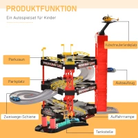 Tor wyścigowy dla dzieci Tor samochodowy Parking trzypoziomowy dla samochodów zabawkowych czerwony(m-5)