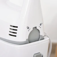 HOMCOM 2 in 1 Handrührer elektrisches Handmixer-Set mit Tischständer 3,4-Liter-Rührschüssel 300W 6 Geschwindigkeiten inklusive Turbo Stahl Weiß 30,5 x 21,8 x 35,4 cm(m-9)