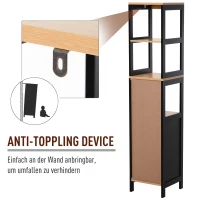 regał łazienkowy szafka łazienkowa 2 szuflady 3 półki bambus MDF 30 x 30 x 144,3 cm(m-6)