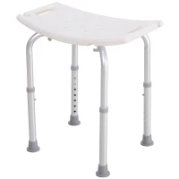 HOMCOM Duschstuhl Badehocker Badestuhl Duschhocker Duschsitz Badhilfe höhenverstellbar (Duschhocker/rechteckig)(m-1)