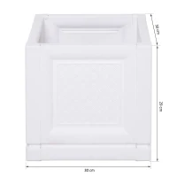 Outsunny 2tlg. Hochbeet für Balkon und Garten Pflanztopf aus PP, Weiß, 30 x 30 x 29 cm(m-2)