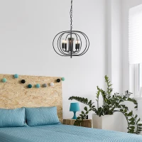 HOMCOM® Deckenlampe Pendelleuchte Hängeleuchte Deckenleuchte Industrie Vintage Schwarz(m-2)