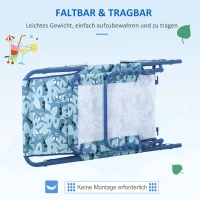Outsunny Kinder Sonnenliege 180° verstellbar Strandliege Gartenliege Relaxliege Klappbar für 2-6 Jahre Metall Polyester Blau+Grün 118 x 40 x 24 cm(m-5)