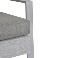 Outsunny 4-częściowy zestaw mebli ogrodowych z aluminium. Stolik z hartowanego szkła w kolorze szarym(m-6)