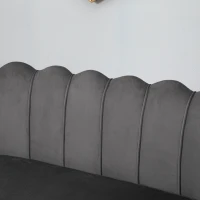 HOMCOM Sofa 2-osobowa sofa tapicerowana z miękkimi i obszernymi poduszkami elegancka aksamit kolor szary(m-7)