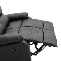 HOMCOM Doppelsofa Relaxliege Relaxsessel verstellbare Rückenlehnen PU Schwarz 141,5x 95 x 94,5 cm(m-9)