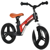 HOMCOM Laufrad ab 2 Jahre verstellbarer Sitz und Griff mit Pedaltraining Kinderlaufrad ohne Tretrad Kleinkinderfahrrad aus Magnesiumlegierung Weiß+Schwarz 86 x 41 x 49-56 cm(m-1)