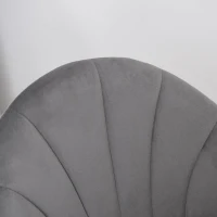 HOMCOM Zestaw 2 krzeseł do jadalni Krzesło kuchenne Krzesło biurowe z oparciem aksamit metal szary(m-6)