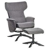 HOMCOM Liegesessel mit Fußstütze Ottomane Grau(m-1)