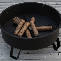 Outsunny Misa paleniskowa 2 w 1 Kosz paleniskowy z ochroną przed iskrami ruszt do grilla Grill ogrodowy(m-6)